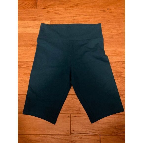 NWOT Wild Fable, women’s teal high waisted pull on cotton bicycle shorts size SM - Picture 1 of 7